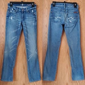 7 for all Mankind distressed straight leg jeans